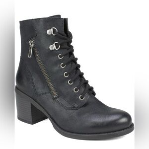 Black Ankle Boots with Zipper Detail